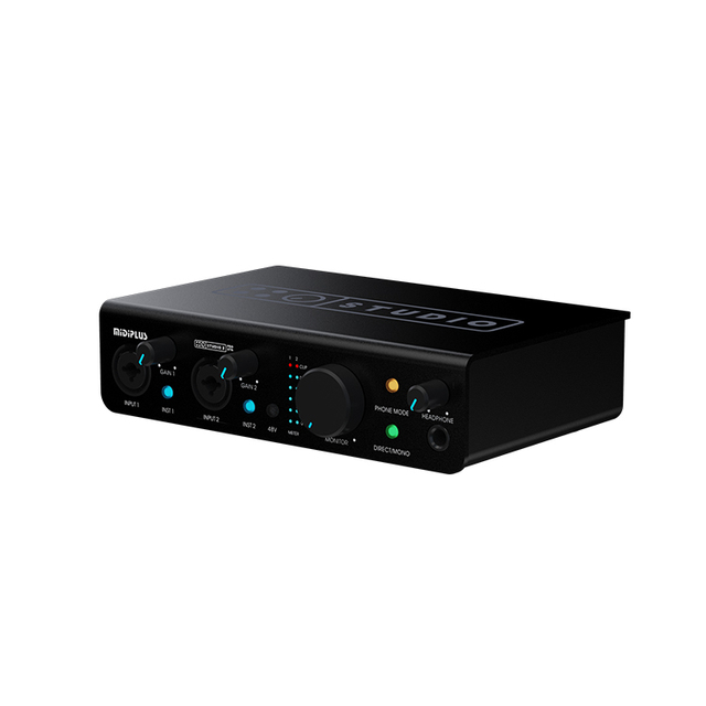 Midiplus Studio 2 Pro OTG Hot Selling Professional 24bit 192kHz 2 in 2 Out USB Audio Interface Recording Sound Card for Live