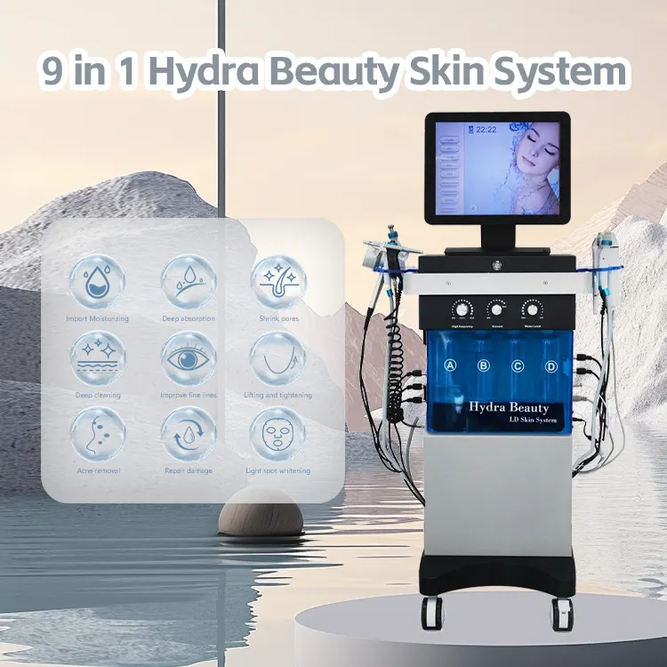 Sıcak satış 14 In 1 oksijen jeti Hydra Aqua Peel yüz temizleme yüz cilt bakımı hidro dermabrazyon facfacy Machine faci makinesi