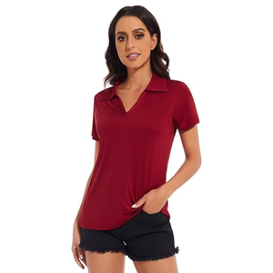 Chemise à col en V pour femme, tenue de bureau décontractée, confortable, manches 3/4, haut à col - Product Image 2