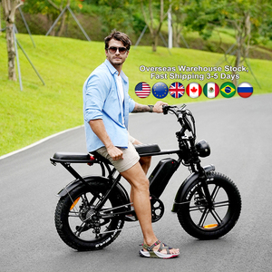 Ban sepeda listrik 20 inci, sepeda gunung dewasa 500W E baterai Lithium 7 kecepatan baja lemak listrik sepeda OUXI V8 - Product Image 1