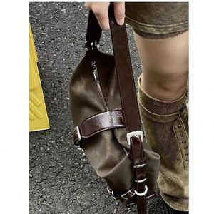 Vintage Crossbody Bag Retro Saddle Bag with Buckle Detail for Women - Product Image 3