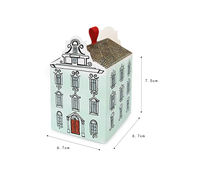 Boîte en papier en forme de maison de dessin animé de style européen YZ, multi-couches, à l'aquarelle, matériaux recyclés, pour mariage, bonbons, pâtisserie