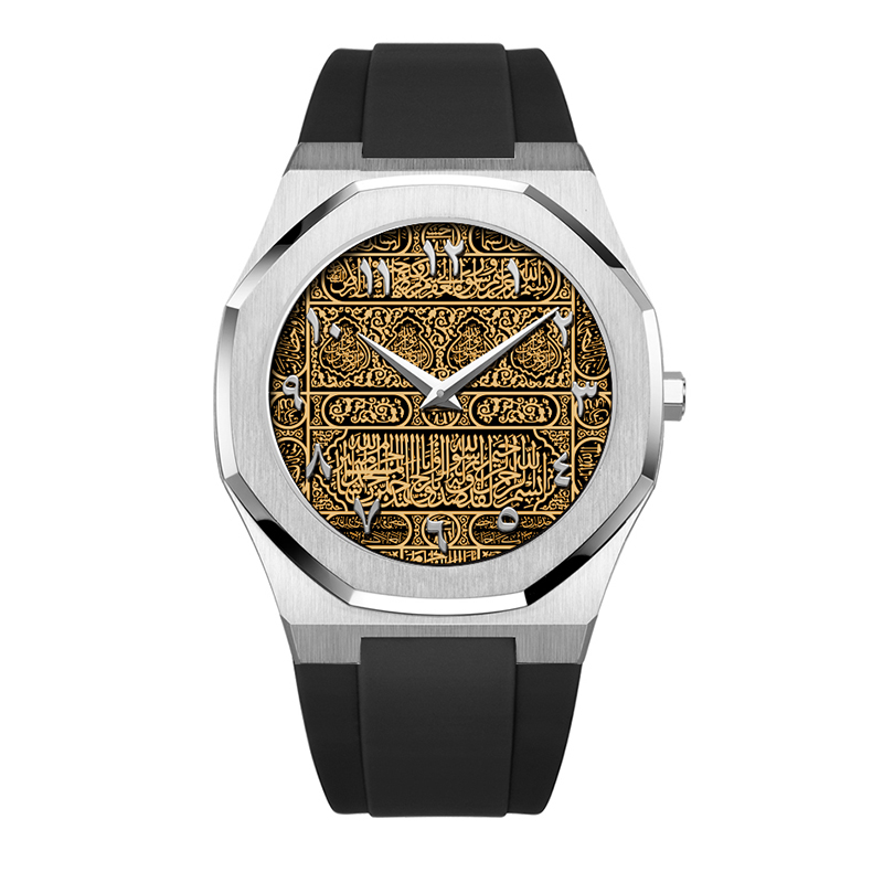 Silver+Black Silicone Strap-1