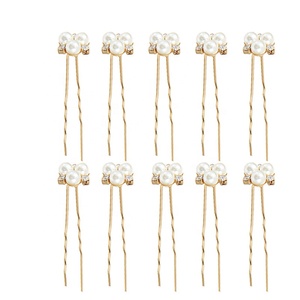 10pcs Set Rhinestone Metal U Shape Fork Hairpins <strong>Bridesmaid</strong> Wedding Pearl <strong>Hair</strong> Pins <strong>Hair</strong> Clip <strong>Hair</strong> Accessories <strong>Pieces</strong> for Brides - Product Image 1