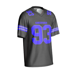 Maillot de football américain Cheervar pour homme, col en V, manches courtes, impression sublimée 93, polyester respirant, coupe classique - Product Image 2