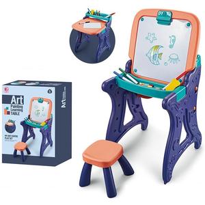 Boyama çizim kurulu plastik doodle sanat şövale 2 in 1 yazı tahtası öğrenme çizim karton çocuklar için - Product Image 1