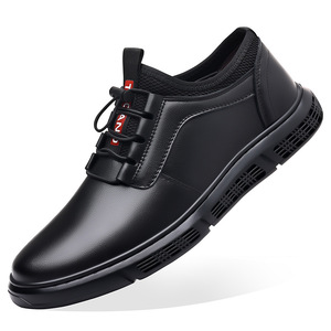 Mocasines de cuero para hombre, suela suave negra, estilo informal de negocios, sin cordones, tacón plano, estilo británico, para jóvenes de 18 a 40 años - Product Image 5