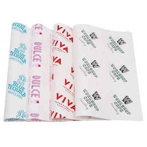 Papier ciré pour panier alimentaire, design personnalisé, doublures pour panier alimentaire, papier ciré pour sandwichs, papier ciré carré pour barbecue, papier ciré sec - Product Image 1