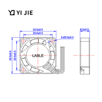 Ventilador Axial Eléctrico OEM ODM de 25x25x06mm, 5V 0.05A DC, sin Escobillas, con Rodamiento de Aceite, 2506 DAL25060S, 6000 RPM, para Proyector YiJie, Router Médico