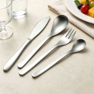 Wholesale Stainless Steel Matte Cutlery Sets Japanese Style Dinner Knife <b>Fork</b> Spoon <b>Dessert</b> Spoon for Restaurant Hotel Wedding - Product Image 1