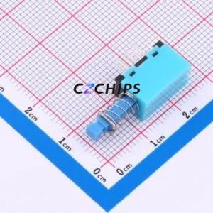 PS-909L-22C(L)-N Push Button Switch Through hole,P=2.5mm Switch Double Pole Double Throw No Lock Right Angle Insert 200mA - Product Image 1