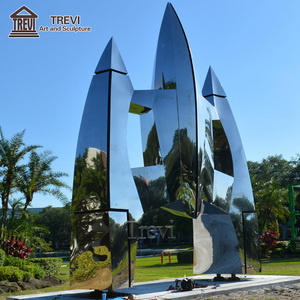 Trừu tượng tượng tượng kim loại công cộng gương thép không gỉ lớn tên lửa điêu khắc - Product Image 2