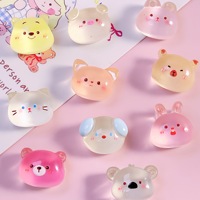Breloque Croix Adorable en Résine Luminescente Transparente Thème Animalier Ourson Cartoon pour Animaux de Compagnie ; Clip de Chaussure en Résine