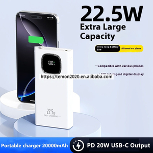 Hot Selling 22.5w Power Bank 20000mah USB-C PD 20W Carregamento Rápido Bateria Externa Com Display Digital Led Light para Viagens - Product Image 6