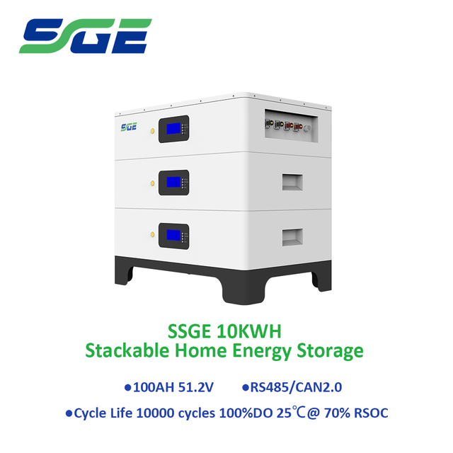 Split Stackable Backup Battery for Home Solar Energy System 51.2V 10KWH 100AH Long Cycle Life for Solar Power System