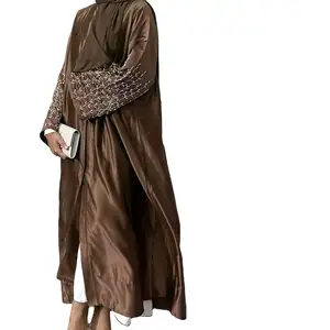 Islami elbise kadın moda açık Abaya hırka Kimono islami maksi elbise kaftan Dubai Abaya elbise kaftan