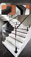 Système de balustrade en verre en alliage d'aluminium moderne, résistant à la rouille, certifié ISO9001, pour escaliers de villa, duplex auto-construits et balcons de loft