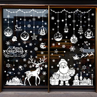 Autocollants statiques de Noël personnalisés à faible MOQ, autocollants réutilisables pour la décoration des vitrines de Noël