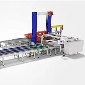 Pallettizzatore automatico a basso livello del cartone delle bottiglie delle lattine, macchina automatica del palletizer del pacchetto del cartone