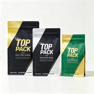 OEM MOQ 500 Premium Gold Foil Flat Bottom Resealable <b>Protein</b> Pouch 1000g for Whey <b>Protein</b> Isolate Gluten Free GMO Free Retail - Product Image 2