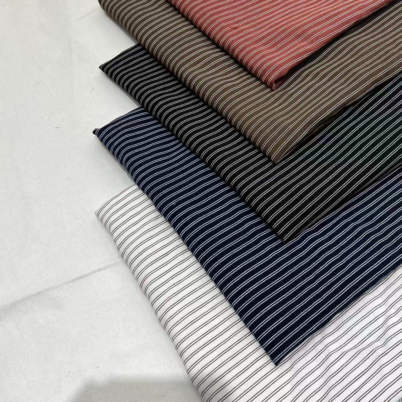 42% Rayon 45% Cotton 13% Nylon Knitted Stripe Fabric Breathable Eco-Friendly Comfortable for Apparel Garments in Stock
