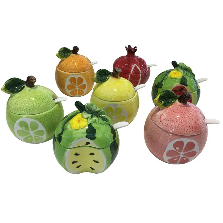 Wooying New Arrival Cute Fruit-shaped Ceramic Seasoning Jar kitchen accessories Small Practical toy kitchen sets pretend