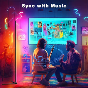 <span class=keywords><strong>Lampe</strong></span> sur pied intelligente avec lumière d'ambiance colorée Graffiti RRGB <span class=keywords><strong>de</strong></span> 1,42 mètre, lumière d'angle RGBIC, application Bluetooth, télécommande - Product Image 3