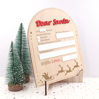 MD141CH1460 Dear Santa Dry Erase Sign Madera Acrílico Regalo de Nochebuena, Milestone Photo Prop para niños Niños