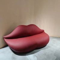 Sofá Moderno de Dos Plazas para Sala de Estar, Sofá en Forma de Labios Rojos, Estilo Sexy y Flamante