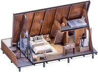 Casa Prefabricada de Lujo en Forma de A, de Acero Ligero, para Vivir en un Estilo Villa, Habitación Modular, Casa Prefabricada para Vacaciones y Viajes