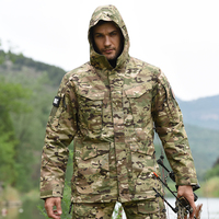 Fabrikgefertigte Wasserdichte Taktische Jacke für Herren, Warme Tarn-Kapuzenjacke aus China Softshell