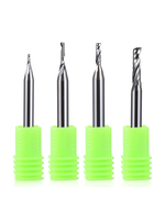 Fresa de carburo sólido de 10mm/12mm con punta de corte ascendente de un solo filo pulido a espejo para corte de acrílico, madera y PVC sin rebabas