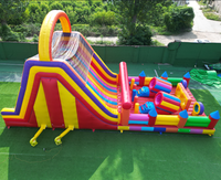 NOVA Nouveau toboggan gonflable d'extérieur pour enfants et adultes, grand toboggan avec obstacles, trampoline, PVC de qualité commerciale, pour événements commerciaux