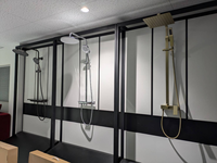 Étagère d'exposition en métal réglable en hauteur, certifiée ISO9001, OEM/ODM disponible, pour pomme de douche, robinet, support d'exposition de salle de bain