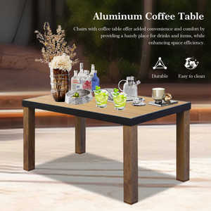 Set di mobili da giardino moderni in 4 pezzi elegante sedia da esterno con comodi cuscini in peluche per <span class=keywords><strong>il</strong></span> <span class=keywords><strong>capolinea</strong></span> del parco del cortile - Product Image 5