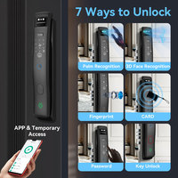 S958MAX Tuya Smart Lock mit Gesichtserkennung, Handabdruck, Aluminiumlegierung, Sichtbare Gegensprechanlage, Schlüsselloses Eingangssystem, Cloud-WLAN für Zuhause