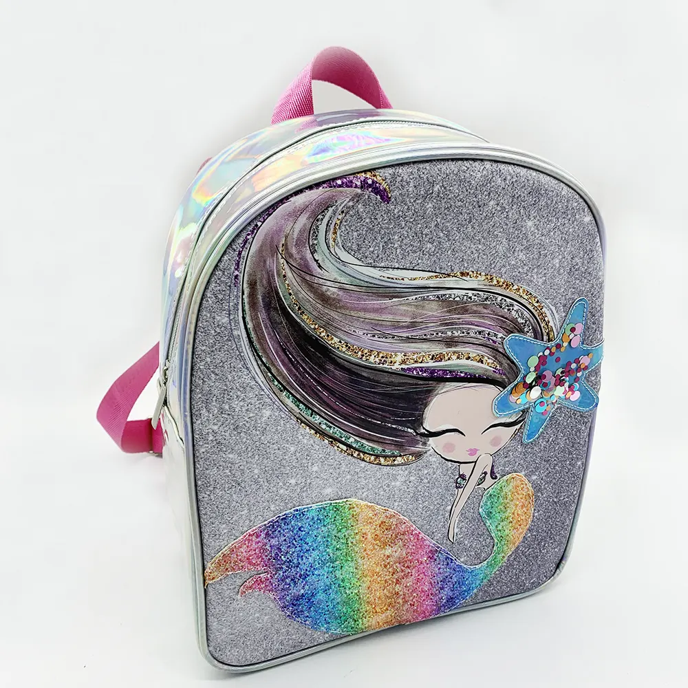 2020 hot selling cute sequin mermaid school bag backpack for girls