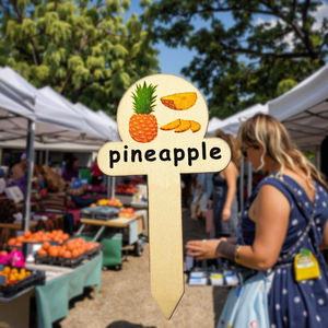 Etichette in Legno Rustico Dipinte a Mano per Piante, Eco-friendly, Stile Folk Art, per Identificazione di Frutta e Verdura, Decorazioni per la Casa - Product Image 6