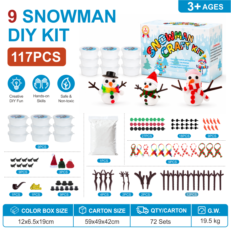 Build a Snowman Kit 9 Cups(117pcs) - In Stock