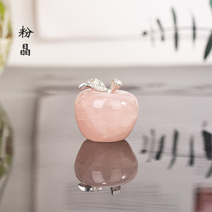 100% 天然売れ筋卸売天然クリスタルアップル彫刻 - Product Image 5