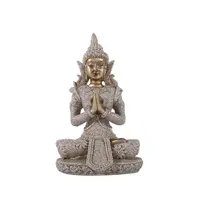 Home and office decor Durable natural stone durable tabletop resin peaceful Meditating Sitting Thai Buddha Statue in stock