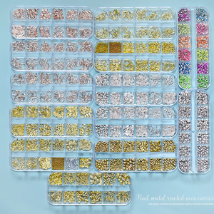 Paquete de caja Sun Star Moon Series Nail Charms Gold Silver Jewelry Nails Parts 3D Mixed Manicure Decoration Nail Gem Glass Stones - Product Image 4