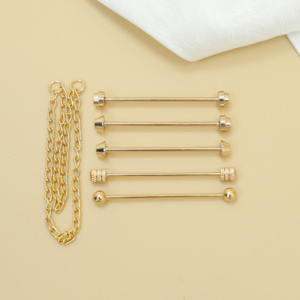 Chất Lượng Cao Tùy Chỉnh Bán Buôn Kim Loại Chuỗi Tua Pin Người Đàn Ông Của Áo Sơ Mi Rãnh Pin Trâm Phù Hợp Với Cổ Áo Khóa Cổ Áo Pin - Product Image 6