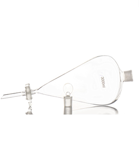 Lab Glassware Pear Forma Funil Separatório com PTFE Vidro Stopcock para Laboratórios - Product Image 3