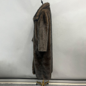 Manteau long en fausse fourrure pour femme, style streetwear hiver, manteau en fausse fourrure moelleuse et duveteuse, manteau en fausse fourrure marron, manteau en fausse fourrure <span class=keywords><strong>de</strong></span> luxe, manteau en fausse fourrure épaisse et chaud - Product Image 2