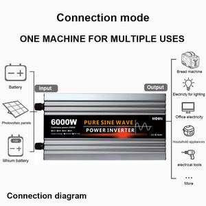 Convertisseur d'ondes sinusoïdales pures HOULI KC <span class=keywords><strong>6000</strong></span> Watt 12V 220V 6000W, convertisseurs basse fréquence, convertisseur de tension 220 <span class=keywords><strong>6000</strong></span> watts - Product Image 6