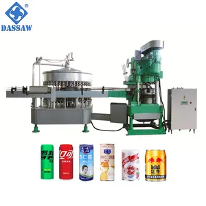 Fully Automatic 250ml/330ml Small Size Aluminum Tin Pet Can Drink Juice Water Soft Drink Beverage Filling Machine