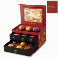 Boîte cadeau pour gâteaux de lune faite à la main, gaufrée, de qualité alimentaire, recyclable, écologique, options personnalisées, boîtes rigides en papier fantaisie, fermeture magnétique