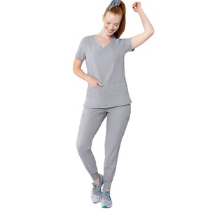 Unisex Quick Dry Scrub Set Moisture Wicking Knitted Hospital Uniforms For Medical Dental Veterinary Use Size S XXL - Product Image 5