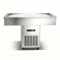 Table de préparation réfrigérée en acier inoxydable avec plateau froid et surface givrée pour usage commercial